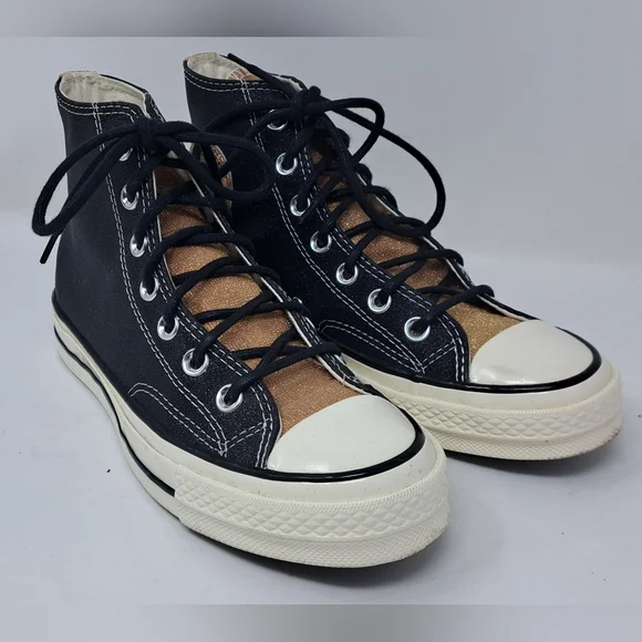 Converse Chuck Taylor Women's High Top Shoes Black Gold Glitter 6.5 US 37 EU - Picture 13 of 16